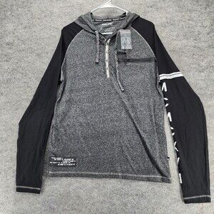 Projek Raw Hooded Shirt Mens Medium Gray Drawstring
